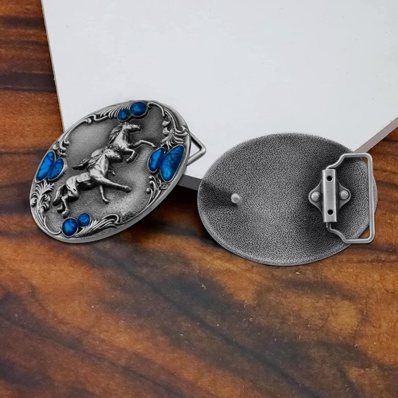 Men 2 Pieces Western Cowboy & American Flag Cross Belt Buckle - Picture 5 of 6